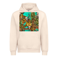 Sandshell western bull skull and cactus seamless pattern Urban Hoodie - BundleAndBundleShop