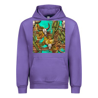Tulip western bull skull and cactus seamless pattern Urban Hoodie - BundleAndBundleShop