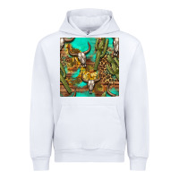 White western bull skull and cactus seamless pattern Urban Hoodie - BundleAndBundleShop