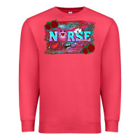 Cardinal valentine's day nurse with leopard and turquoise background Premium Sweatshirt - RanaPortraitStore