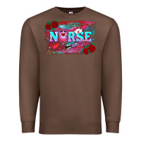 Chestnut valentine's day nurse with leopard and turquoise background Premium Sweatshirt - RanaPortraitStore