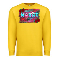 Lemon valentine's day nurse with leopard and turquoise background Premium Sweatshirt - RanaPortraitStore