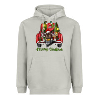 Moon Dust Merry Christmas Farm Truck With Baby Cow Heavyweight Hoodie - RanaPortraitStore