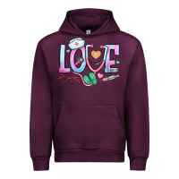 Mauve Wine love nurse Urban Hoodie - BundleAndBundleShop