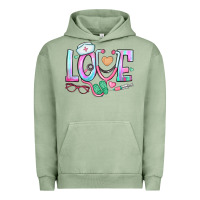 Pigment Oil Green love nurse Urban Hoodie - BundleAndBundleShop