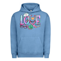 Pigment Pebble Blue love nurse Urban Hoodie - BundleAndBundleShop