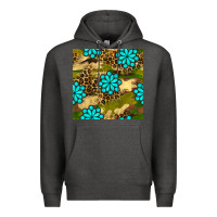 Charcoal Heather camouflage leopard gemstone seamless pattern Premium Hoodie - BundleAndBundleShop