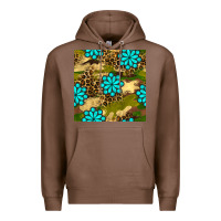 Chestnut camouflage leopard gemstone seamless pattern Premium Hoodie - BundleAndBundleShop