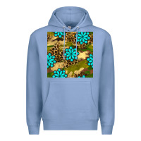 Colony Blue camouflage leopard gemstone seamless pattern Premium Hoodie - BundleAndBundleShop