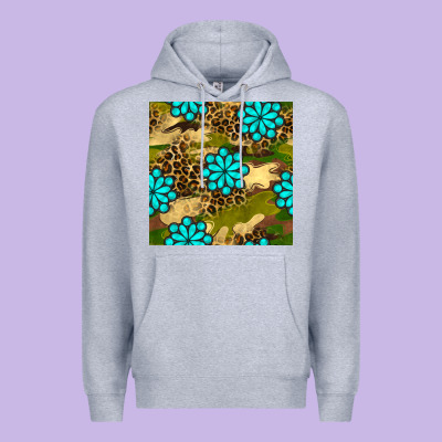 Camouflage Leopard Gemstone Seamless Pattern Premium Hoodie Designed By Bundleandbundleshop