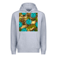 Heather Grey camouflage leopard gemstone seamless pattern Premium Hoodie - BundleAndBundleShop