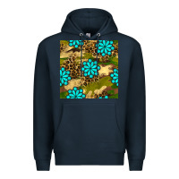 Navy camouflage leopard gemstone seamless pattern Premium Hoodie - BundleAndBundleShop