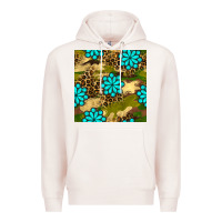 Pale Pink camouflage leopard gemstone seamless pattern Premium Hoodie - BundleAndBundleShop