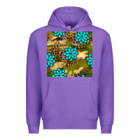 Purple camouflage leopard gemstone seamless pattern Premium Hoodie - BundleAndBundleShop