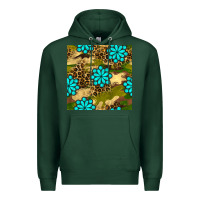 Sports Green camouflage leopard gemstone seamless pattern Premium Hoodie - BundleAndBundleShop