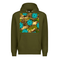 Army Green camouflage leopard gemstone seamless pattern Premium Hoodie - BundleAndBundleShop