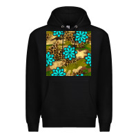 Black camouflage leopard gemstone seamless pattern Premium Hoodie - BundleAndBundleShop