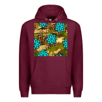 Burgundy camouflage leopard gemstone seamless pattern Premium Hoodie - BundleAndBundleShop
