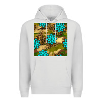 Dove Grey camouflage leopard gemstone seamless pattern Premium Hoodie - BundleAndBundleShop