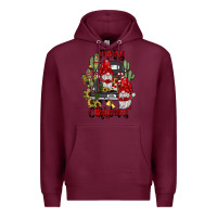 Burgundy farm truck,merry christmas gnome Premium Hoodie - JahusDesignShop