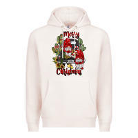 Pale Pink farm truck,merry christmas gnome Premium Hoodie - JahusDesignShop