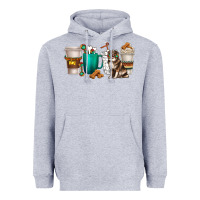 Heather Grey australian shepherd dog coffee cups Heavyweight Hoodie - texasbilliewilder