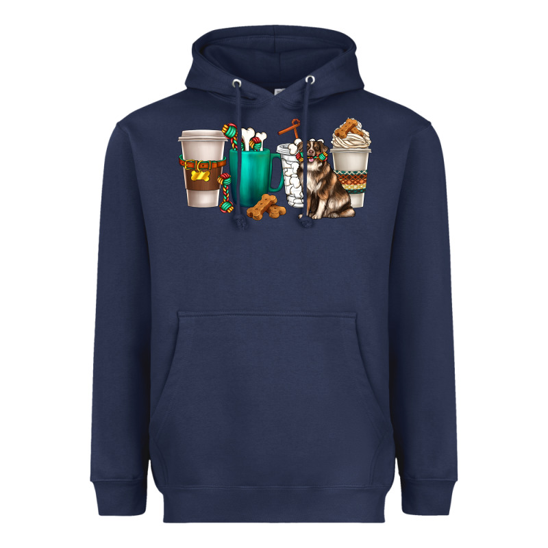 Australian Shepherd Dog Coffee Cups Heavyweight Hoodie by texasbilliewilder | Teevron