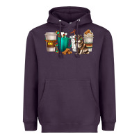 Plum australian shepherd dog coffee cups Heavyweight Hoodie - texasbilliewilder