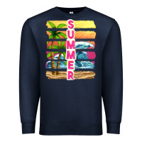 Navy summer with background tbw Premium Sweatshirt - texasbilliewilder