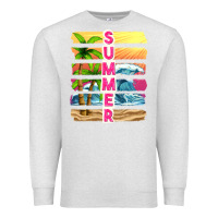 Oatmeal Heather summer with background tbw Premium Sweatshirt - texasbilliewilder