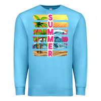 Ocean Blue summer with background tbw Premium Sweatshirt - texasbilliewilder