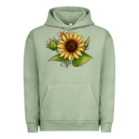 Pigment Oil Green sunflower Urban Hoodie - JahusDesignShop