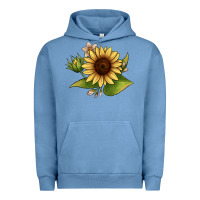 Pigment Pebble Blue sunflower Urban Hoodie - JahusDesignShop
