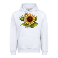 White sunflower Urban Hoodie - JahusDesignShop