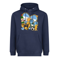 Navy argentina  hearts Heavyweight Hoodie - texasbilliewilder