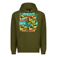 Army Green camouflage serape gemstone seamless pattern Premium Hoodie - BundleAndBundleShop