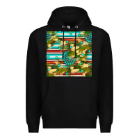 Black camouflage serape gemstone seamless pattern Premium Hoodie - BundleAndBundleShop