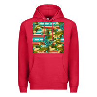 Cardinal camouflage serape gemstone seamless pattern Premium Hoodie - BundleAndBundleShop