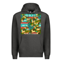 Charcoal Heather camouflage serape gemstone seamless pattern Premium Hoodie - BundleAndBundleShop