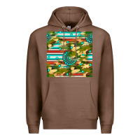 Chestnut camouflage serape gemstone seamless pattern Premium Hoodie - BundleAndBundleShop