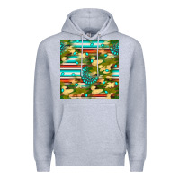 Heather Grey camouflage serape gemstone seamless pattern Premium Hoodie - BundleAndBundleShop