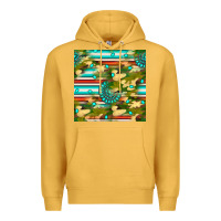 Mustard camouflage serape gemstone seamless pattern Premium Hoodie - BundleAndBundleShop