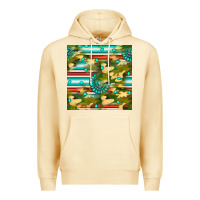 Pina Colada camouflage serape gemstone seamless pattern Premium Hoodie - BundleAndBundleShop
