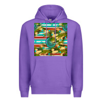 Purple camouflage serape gemstone seamless pattern Premium Hoodie - BundleAndBundleShop