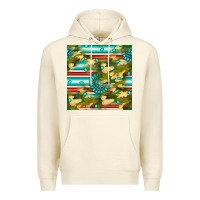 Sandshell camouflage serape gemstone seamless pattern Premium Hoodie - BundleAndBundleShop