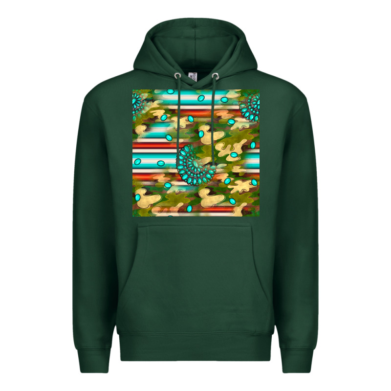 Camouflage Serape Gemstone Seamless Pattern Premium Hoodie by BundleAndBundleShop | Teevron