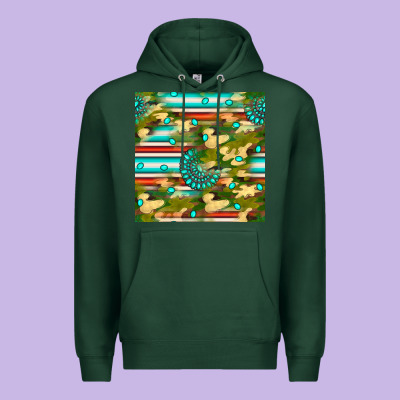 Camouflage Serape Gemstone Seamless Pattern Premium Hoodie Designed By Bundleandbundleshop