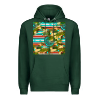 Sports Green camouflage serape gemstone seamless pattern Premium Hoodie - BundleAndBundleShop