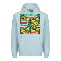 Blue Mist camouflage serape gemstone seamless pattern Premium Hoodie - BundleAndBundleShop