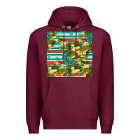 Burgundy camouflage serape gemstone seamless pattern Premium Hoodie - BundleAndBundleShop